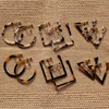 UJBOX Tortoise Leopard Round Acetate Clip Earrings Geometry Triangular Acetic Acid Screw Clip Earrings E0111 ► Photo 2/6