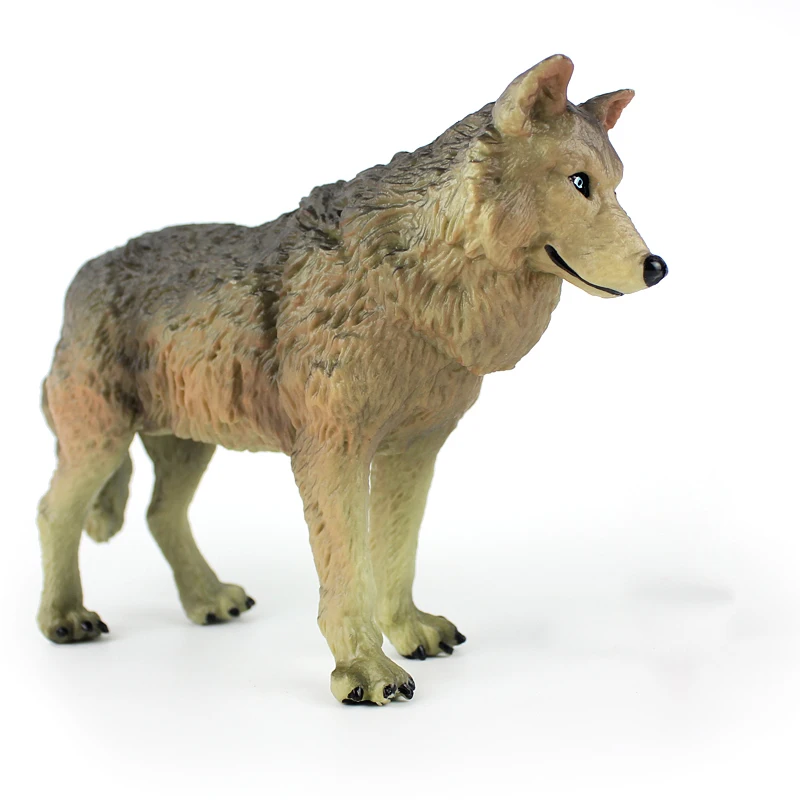 Kids Big Wolf Simulation Animal Model Action /& Toy Figures Educational Beige