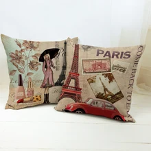 45*45 cm Torre Eiffel Vintage, Triumphal arch Paris, fundas de cojín para sofá, Fundas de cojín económico, estilo escandinavo de moda