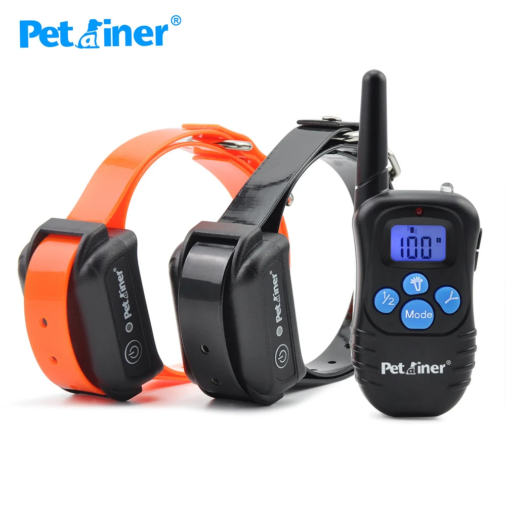 

Petrainer 998DBB-2 Dog Shock Collar 300M Control Waterproof And Rechargeable Dog Electric Collar