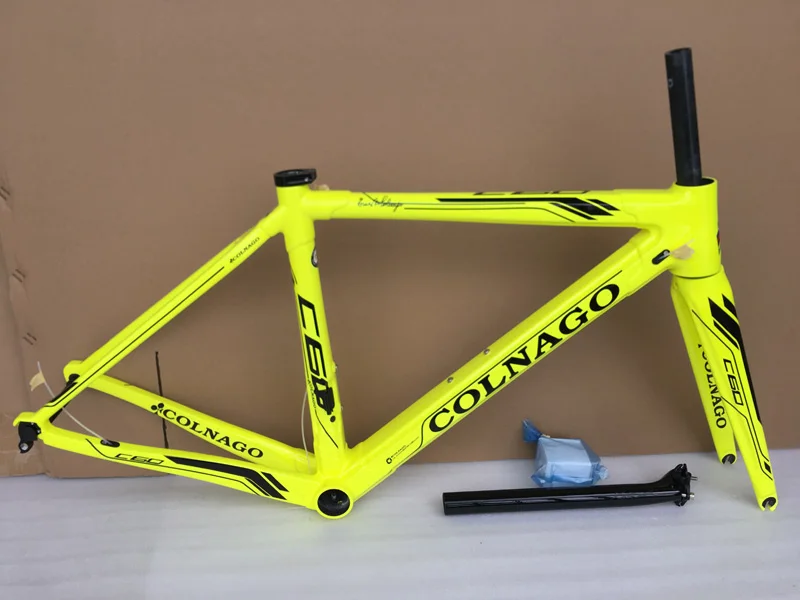 Флуоресцентная желтая углеродная рама Colnago C60 3K карбоновая для дорожного