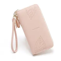 Длинные Роскошные Дизайнерские Брендовые женские бумажник сцепления высокое качество кожи кисточкой портмоне с застежкой-молнией