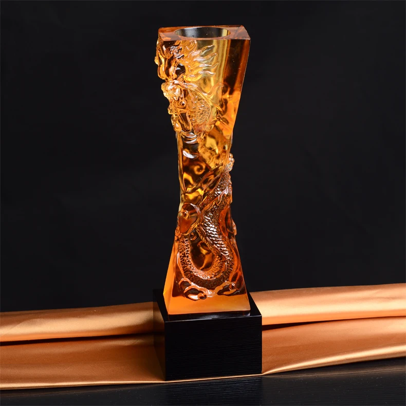 Top quality!Crystal Glass Dragon Trophy Super Atmosphere New Trophy