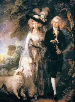 

Portrait Oil Painting Classic Wall Art on Canvas Thomas Gainsborough William Haleite Young Couple and Dog Landscape Handmade