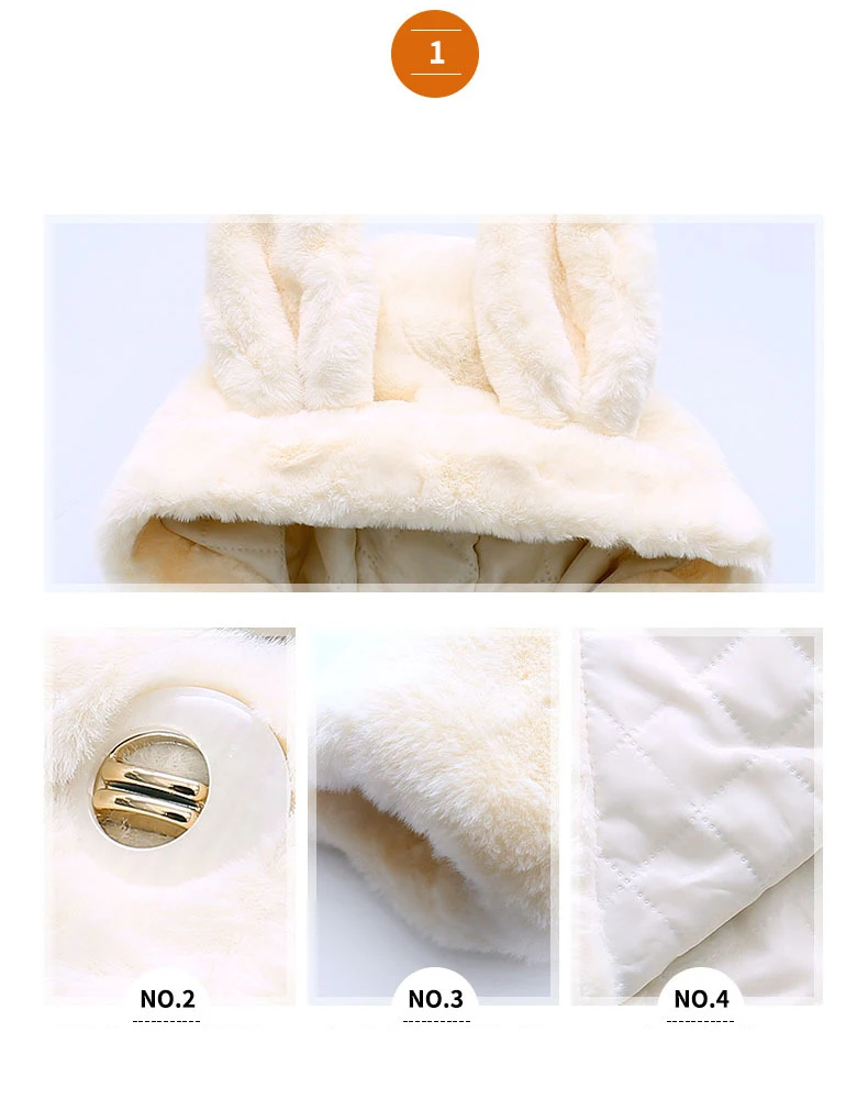 Baby Jackets Wool Coats Cute princess Girls Children's Autumn winter outerwear fashion fur Coats+Cartoon bunny ears bag For 2-12Y kids clothing (2)
