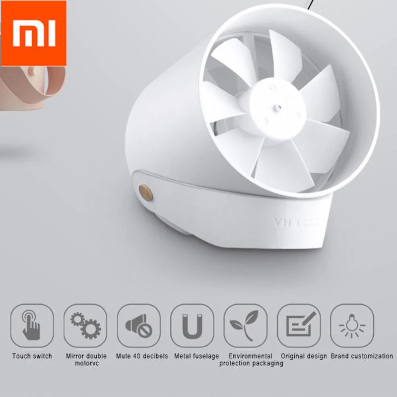 Xiaomi Vh мини-вентилятор портативный вентилятор Usb Mijia Ультра тихий умный сенсорный летний двухлистный Настольный вентилятор