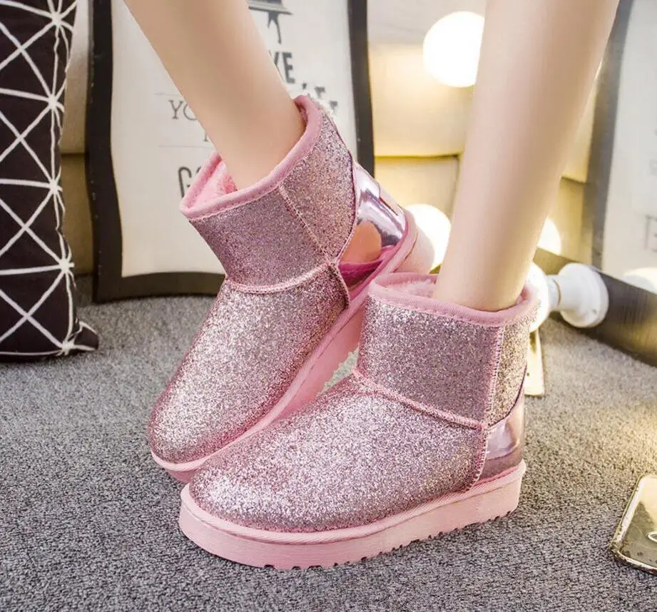 AREQW/ г., новые зимние ботинки классические женские полусапожки с блестками модная женская обувь ботинки из толстого хлопка