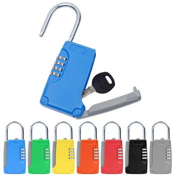 

Hook Type Key Storage Box With 4-digit Mechanical Code Lock Zinc Alloy For Outdoor Fitness Tourism