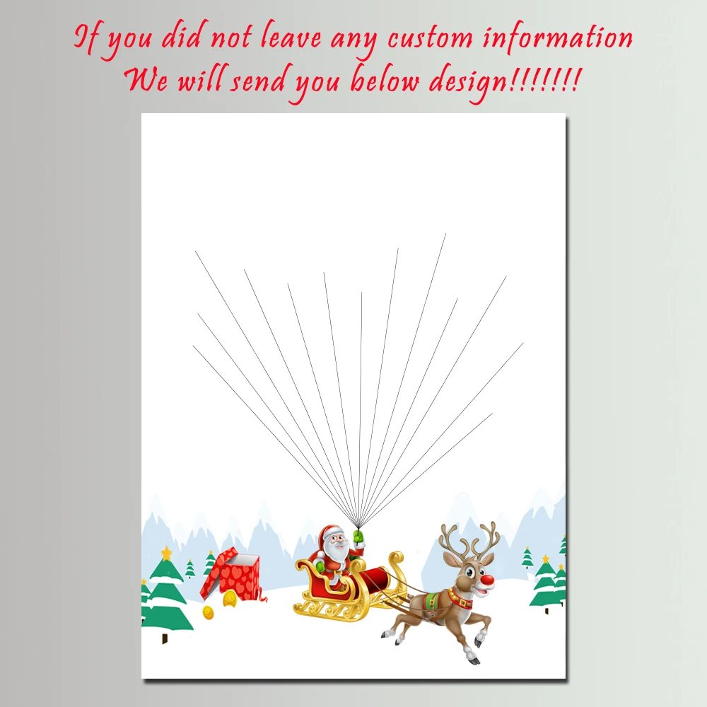 С Рождеством Христовым Санта Клаус, Бесплатный заказ имя отпечатков пальцев Гостевая книга, персонализированные DIY сувенир гостевая книга для рождественской вечеринки