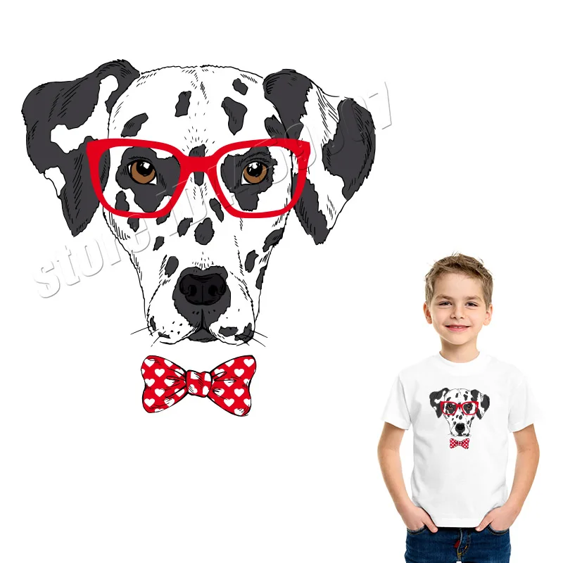 

Fashion Dog Stickers On Clothing Hot Sale Animals Washable Patches Iron On Heat Transfer DIY Custom Applique Decor Parches