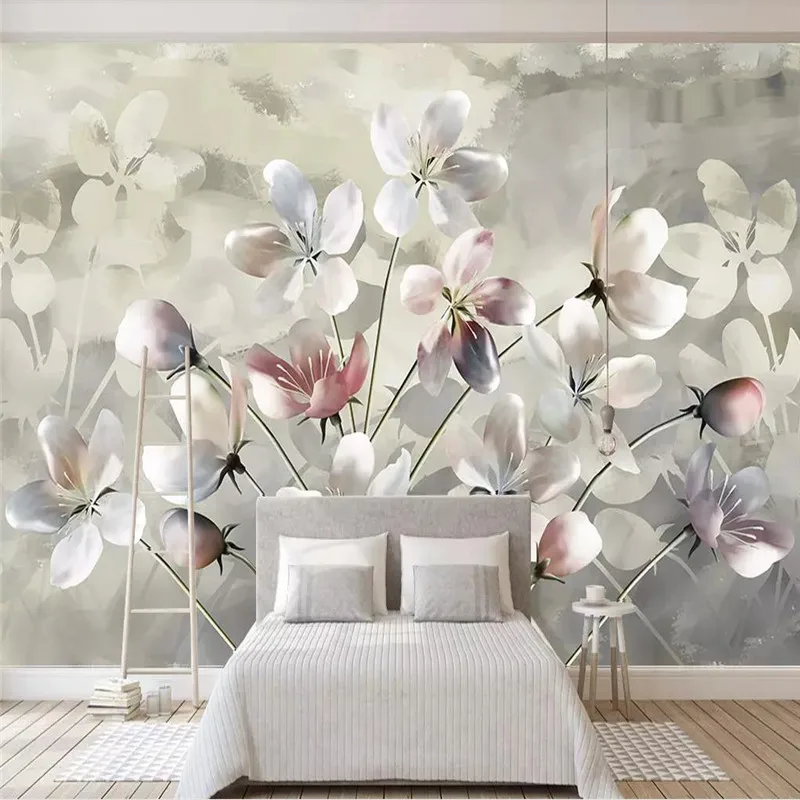 

Watercolor flower background wall design professional production wallpaper murals custom photo wallpaper wholesale