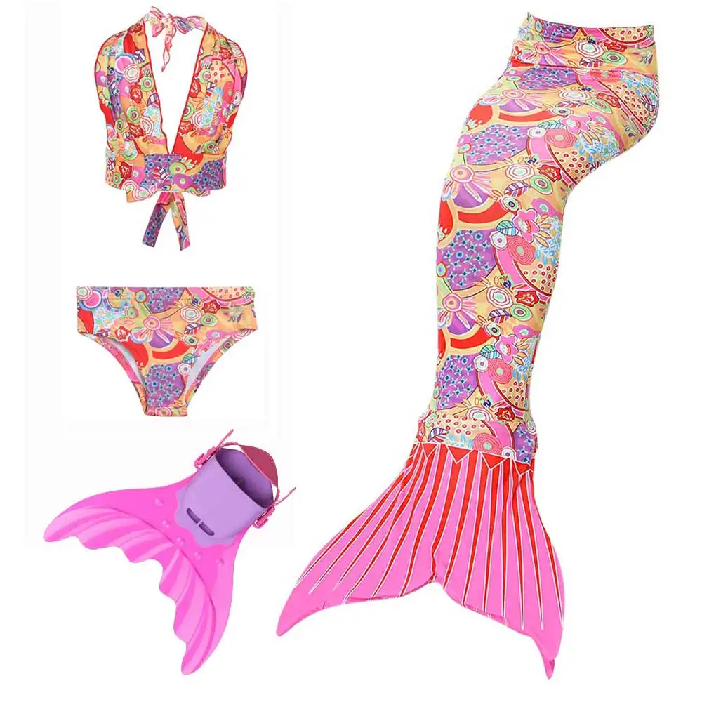 Детский купальный костюм русалки, бикини для девочек с хвостом русалки, детский купальник, Раздельный купальник, хвост русалки, одежда для купания