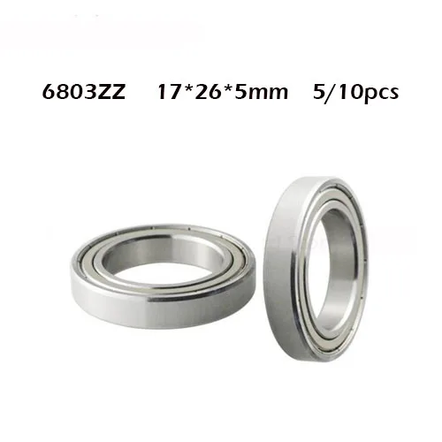 5/10pcs 6803Z 6803ZZ 6803z 17x26x5mm Metric Thin Section 6803ZZ Ball Bearings 6803 2Z 61803 ZZ stainless bike Bearing