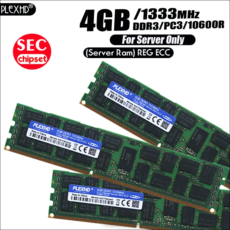 PLEXHD 4 ГБ 8 ГБ 16 ГБ PC3 10600R DDR3 1333 МГц 4G 8G 16G 2Rx4 REG ECC Высококачественная Серверная Память ram для samsung сервер SEC чипсет