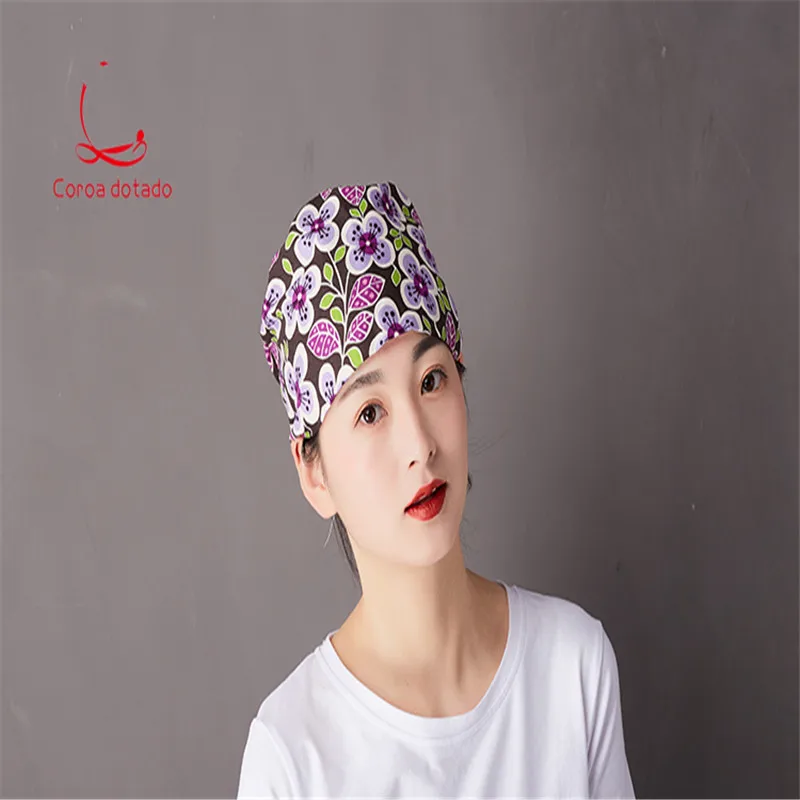 

Printed surgical cap for women doctors and nurses operating room cap dental salon working cap gourd cap