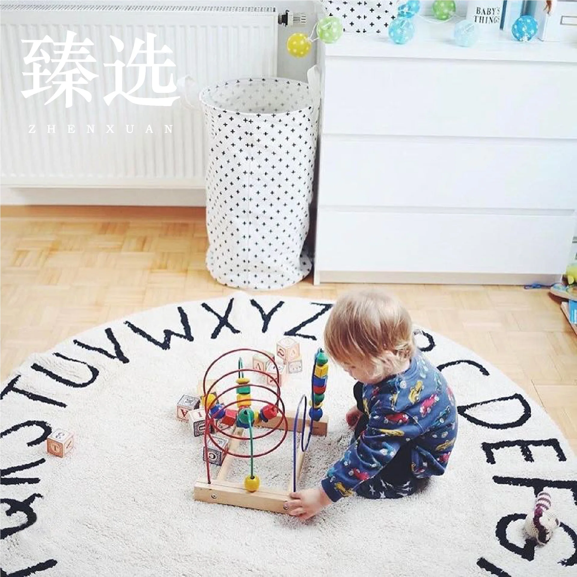

Kids Letter Series Round Carpet Computer Chair Floor Mat Home Carpet Kids Room Children Play Tent Area Rug Soft Carpets Bedroom