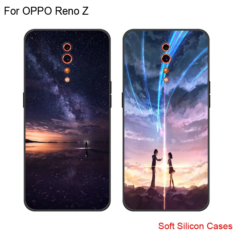Чехол для OPPO Reno Z силиконовый мягкий чехол задняя крышка звездный узор чехлы