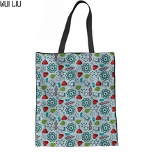 Для женщин сумки, повседневные торбы льняной мешок для покупок для девочек сумки с верхней ручкой, научных исследований принт на плечо сумка пляжная сумка