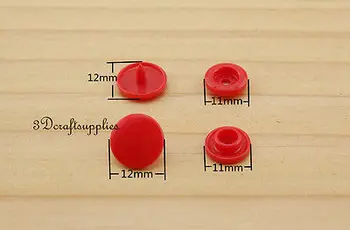 

snap fastener KAM Resin Plastic Snap Buttons poppers 12 mm 100 sets red AT1i