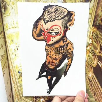 

Chinese Monkey King Flash Tattoo Sticker 21*15cm Waterproof Tatto Harajuku Henna Tatoo Temporary Body Art Wall Sticker