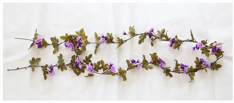 2,3 метров шелковые розы плюща лоза Искусственные цветы Арка Декор с зелеными листьями для украшения для дома и свадьбы подвесная настенная гирлянда