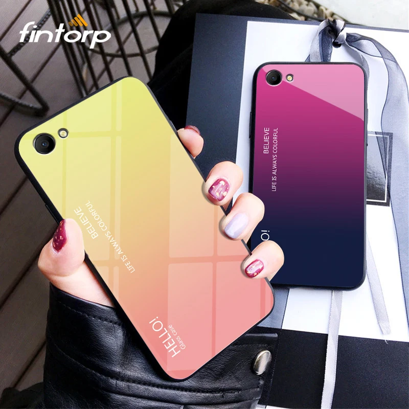 

Gradient Cases For OPPO A83 F7 F5 F3 F9 R17 R15 Mirror R17 R11 Pro Case Tempered Glass Cover For OPPO A7X A73 A77 A1 A7 Reno Z