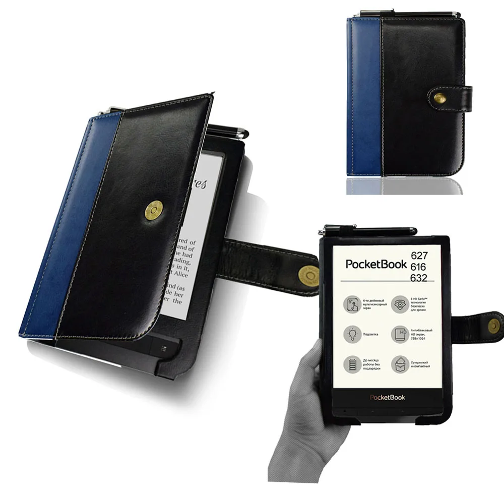 

For Pocketbook 616 Book Cover for PocketBook 627 eReader flip pu leather Case Soft pouch for pocketbook 632 ebook protective bag