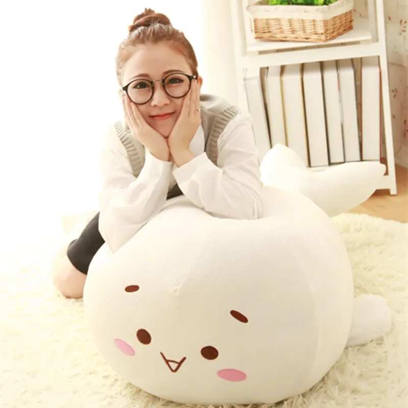 

1pc 45/60cm Stuffed Kaomoji Turn to Seal Kawaii Sea Lion Plush Toy Soft Animal Cartoon Pillow Cute Kids Doll Home Decoration