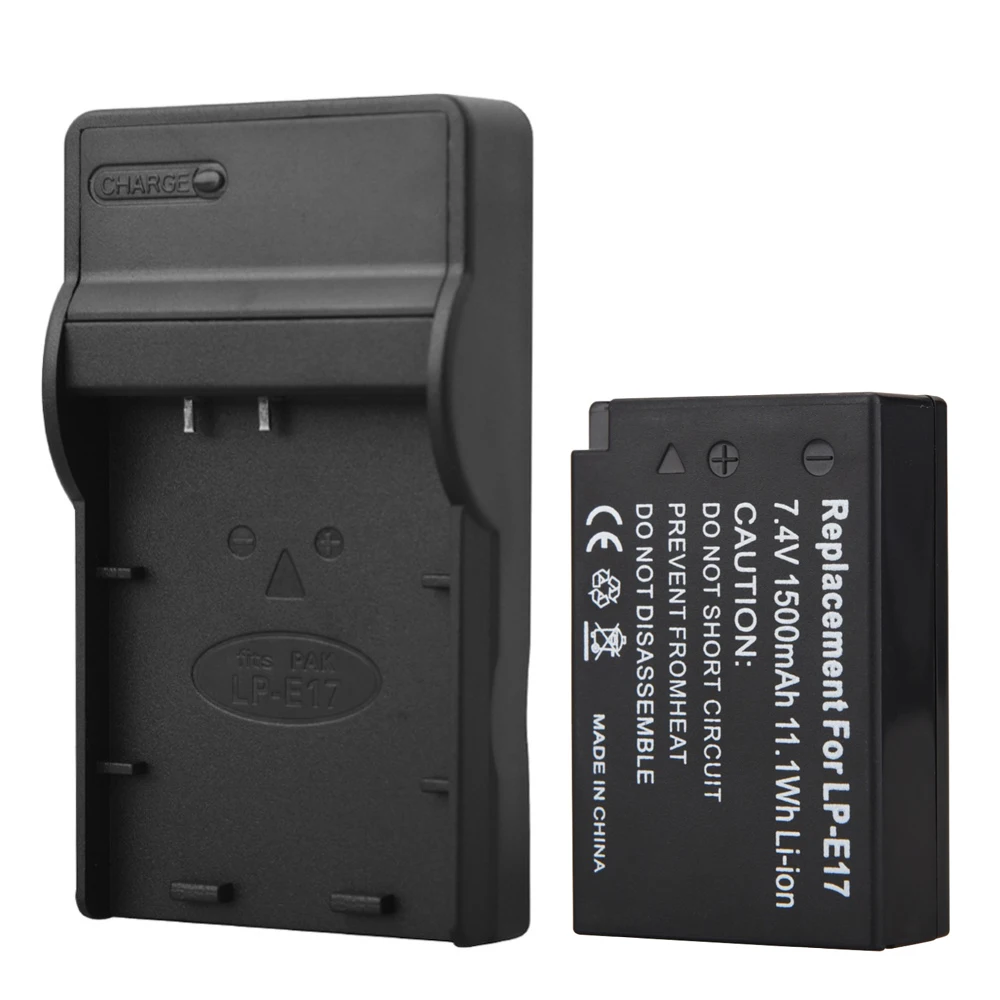 1pcs 1500mAh LP E17 LPE17 LP E17 Camera Battery USB Charger For Canon EOS M3 M5