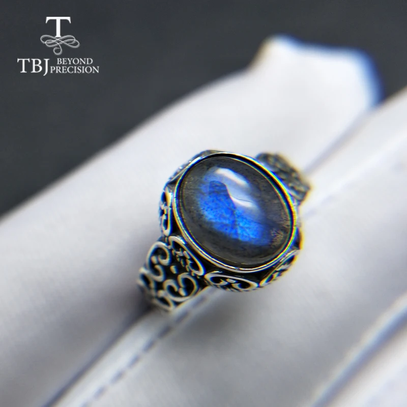 TBJ, натуральный камень лабрадорит Овальный 8*10 мм, классический дизайн, серебро 925 пробы, хорошее ювелирное изделие для женщин с коробкой для ювелирных изделий