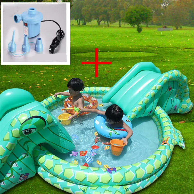 large swimming pool with pump