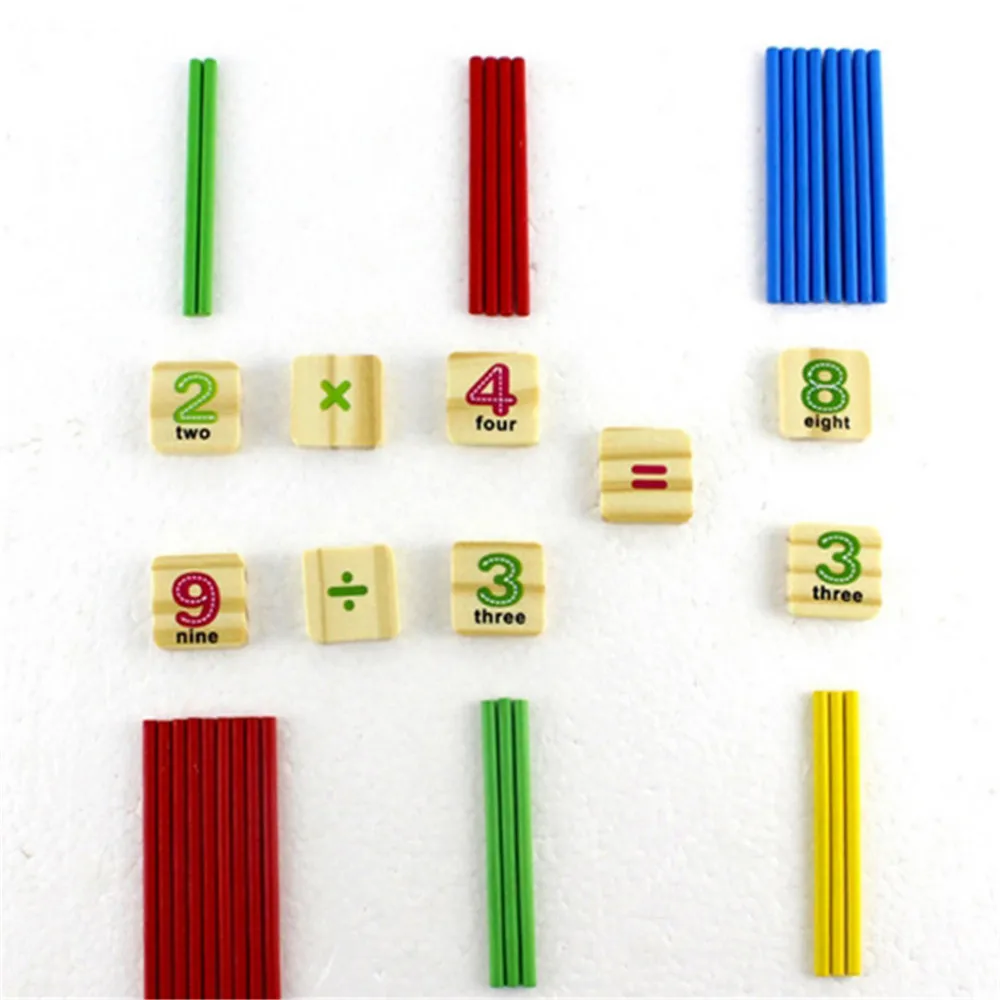 Детские деревянные цифры Математика Дети математические игрушки раннего обучения счетная развивающая игрушка деревянная коробка