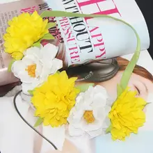 Bohemian Rose Свадебные цветы волос Группа Невеста Венок Цветочные Летние цветочные Корона Тиара Корона Ноя 8