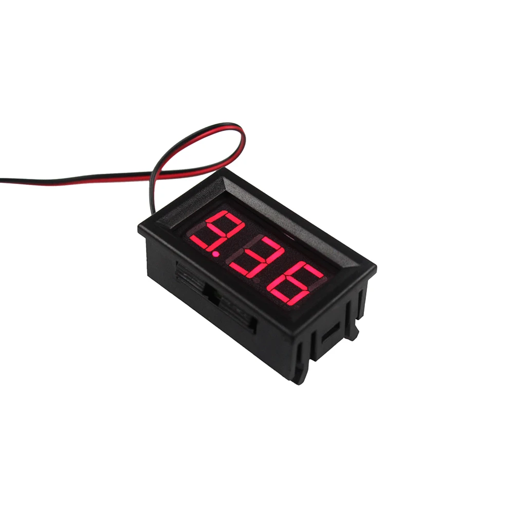 

LED Digital Voltmeter with Reverse Connection Protection Mini 2 Cables DC4.5V-30.0V Voltmeter 0.56inch