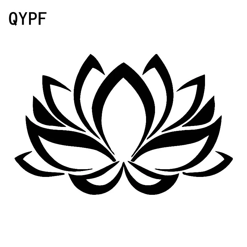 

QYPF 17.5cm*11.4cm Hollowed Lotus Flower Simple And Durable Vinyl Vivid Image Graphical Car Sticker C18-0525