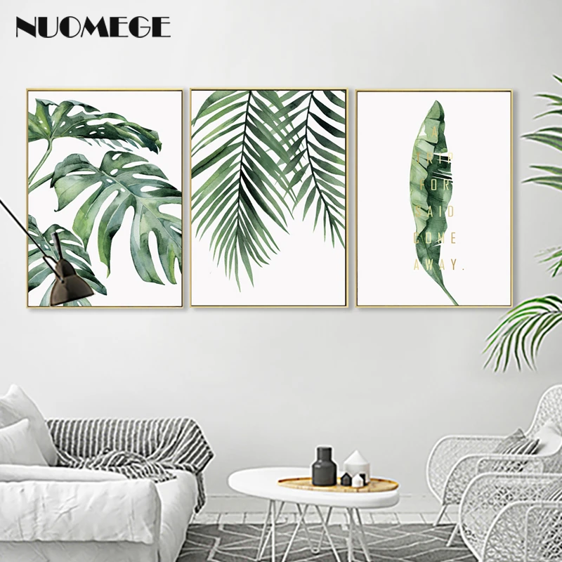 Watercolor Leaf Wall Art Canvas Poster Prints Green Plants Painting Nordic Decor Watercolor Leaf Wall Art Canvas Poster Prints Green Plants Painting Nordic Decor