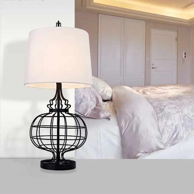 Nordic table lamp iron bedroom bedside fashion creative European style