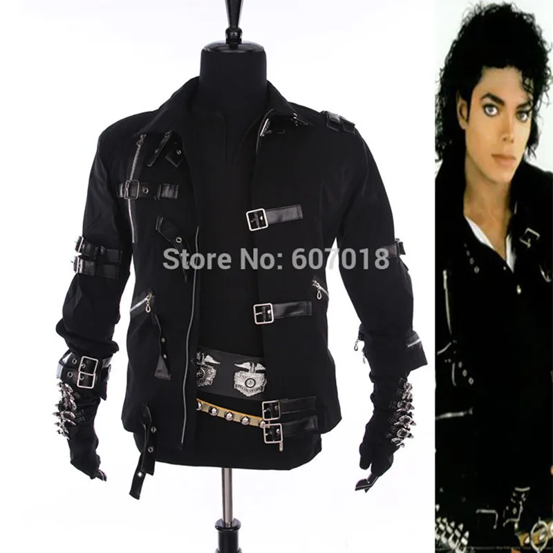 

Rare MJ Michael Jackson Black Cotton Elastic Slim BAD Jacket Costume Clothing for Man Adore Stars