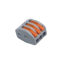 (10 pieces/lot) WAGO 222-413 Universal Compact Wire Wiring Connector 3 pin Conductor Terminal Block With Lever AWG 28-12