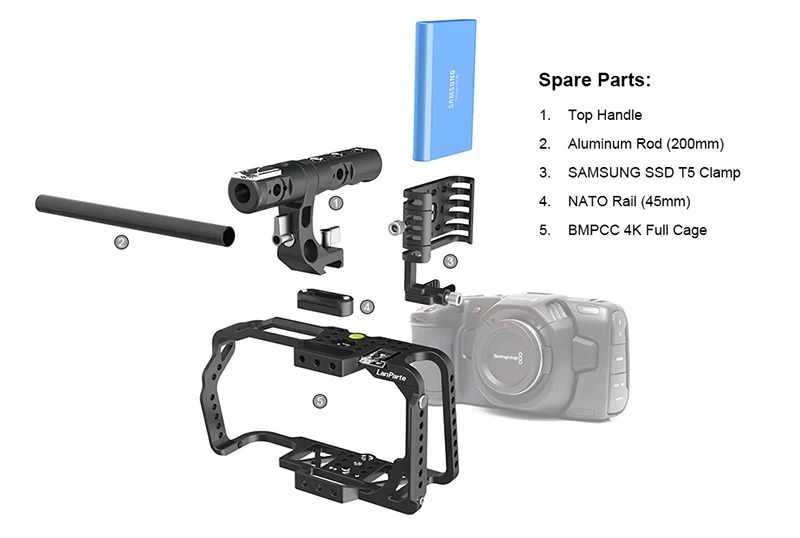 Lanparte GH5s GH5 клетка для камеры Panasonic с верхней ручкой