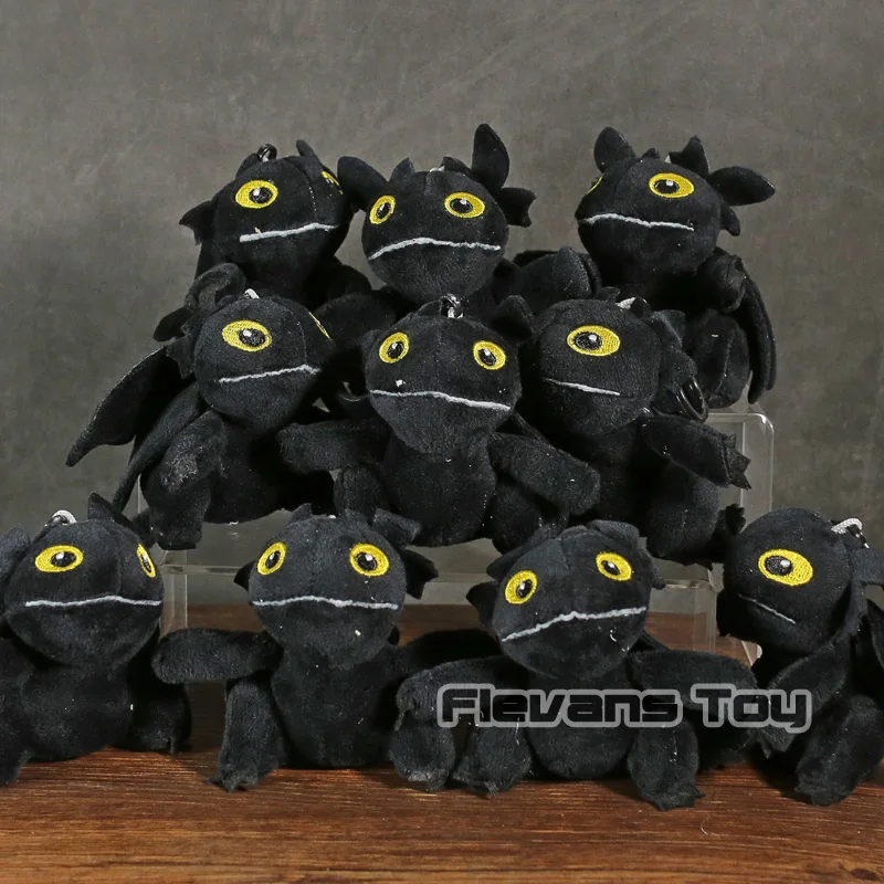 

How to Train Your Dragon Toothless Night Fury Mini Plush Pendants Soft Stuffed Toys Dolls 10pcs/lot