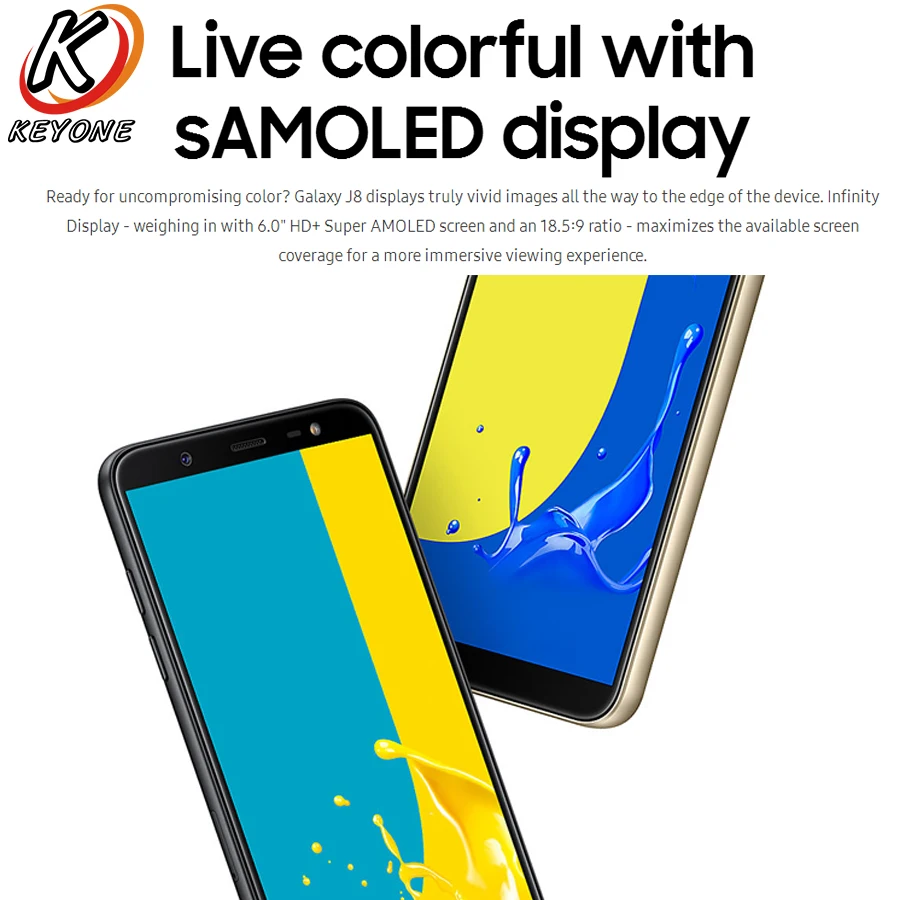 Samsung Galaxy J8 мобильный телефон с 6 дюймовым дисплеем восьмиядерным процессором ОЗУ 4