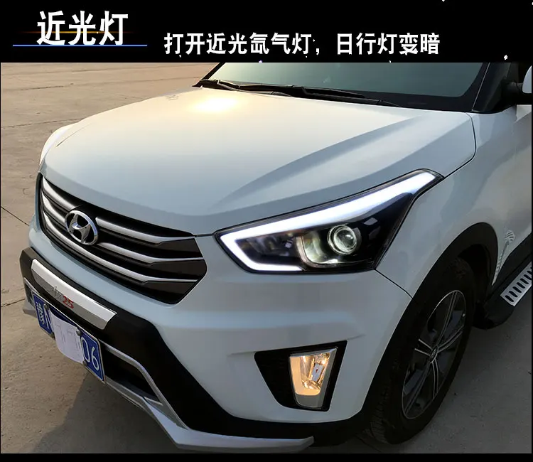 Автомобильный Стайлинг для hyundai IX25 головной светильник s- Creta светодиодный головной светильник DRL Динамический указатель поворота, светильник Биксеноновые HID аксессуары