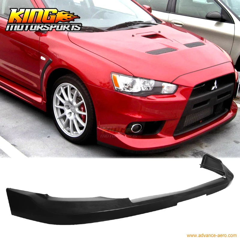 Подходит для 08-15 MITSUBISHI LANCER EVO X переднего бампера губ OE JDM СТИЛЬ черный PU