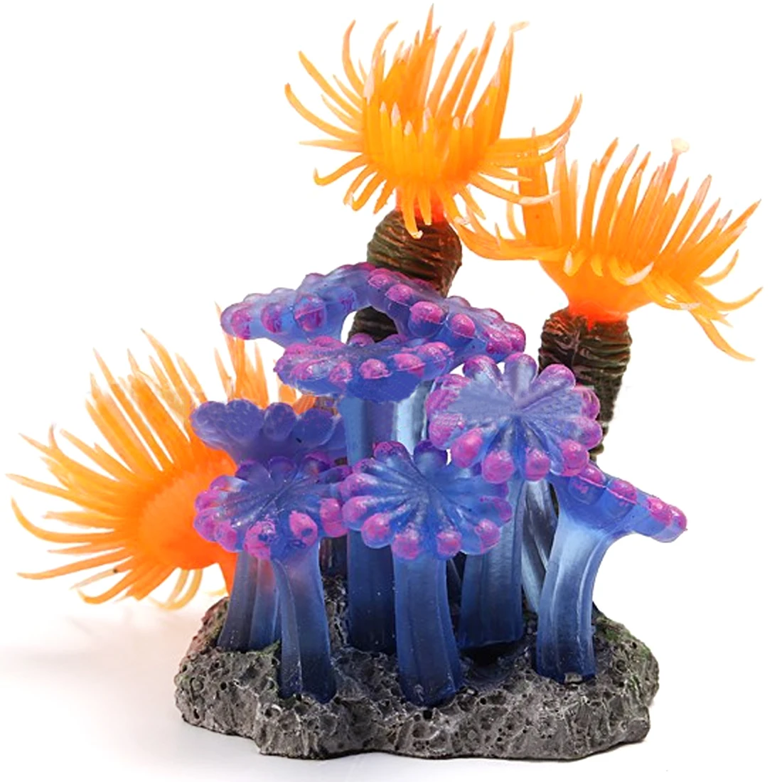 

Artificial Resin Sea Urchin Landscaping for Fish Tank Decor - Orange + Pruple