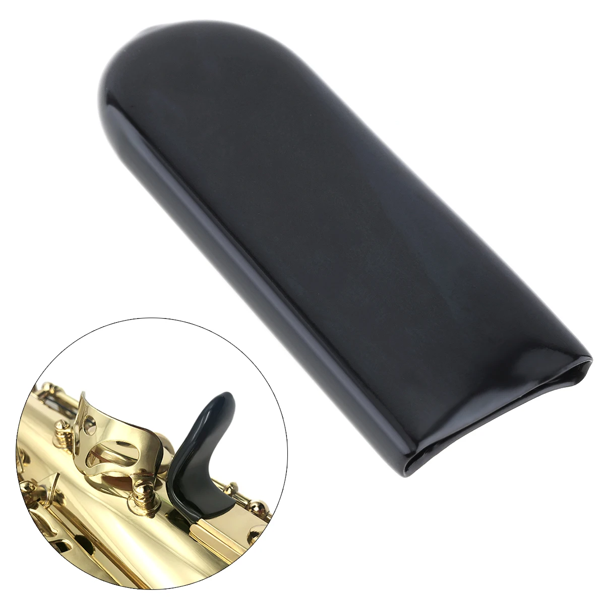 

Black Rubber Saxophone Thumb Rest Saver Cushion Pad Finger Protector Comfortable for Alto Tenor Soprano Saxophone