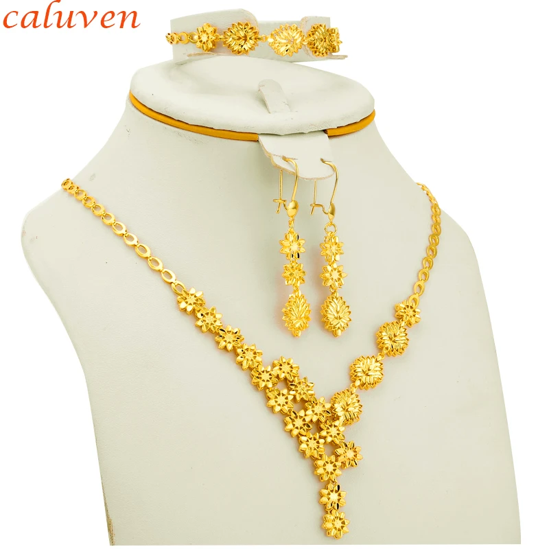 

Arab/African Jewelry Small Heart Gold Color Ethiopian Jewelry Sets Party Gifts Necklace/Earring for Women/Girls