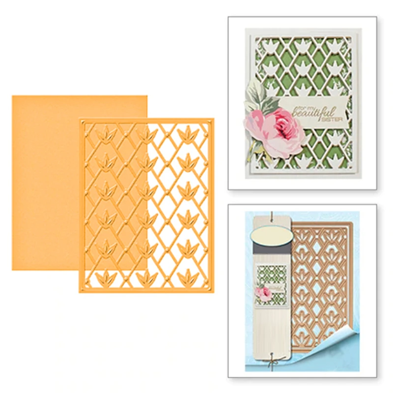 

GJCrafts New Leaves Flowers Background Metal Cutting Dies for Scrapbooking Card Making Frame Lace Cutting Dies for Album Crafts