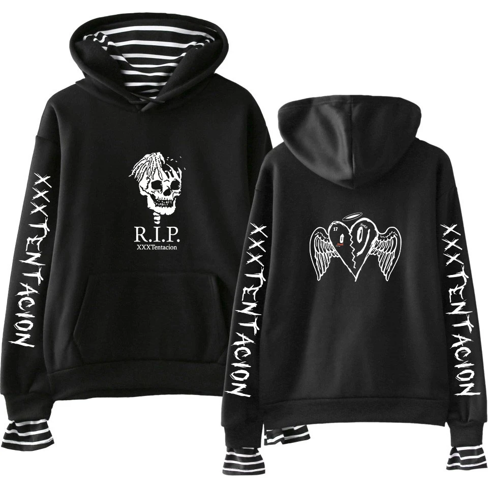 

WEJNXIN Hip Hop RIP XXXTentacion Fake Two Piece Hoodies Men/Women Jahseh Dwayne Onfroy Revenge Pullover Sweatshirt Sudadera