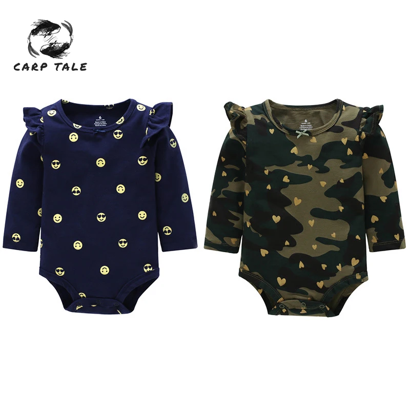 

2019 newborn baby camouflage long-sleeved dress baby autumn children's clothing baby boy girl clothing children's tights